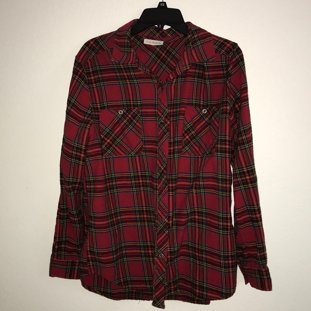Red flannel button up from Pacsun